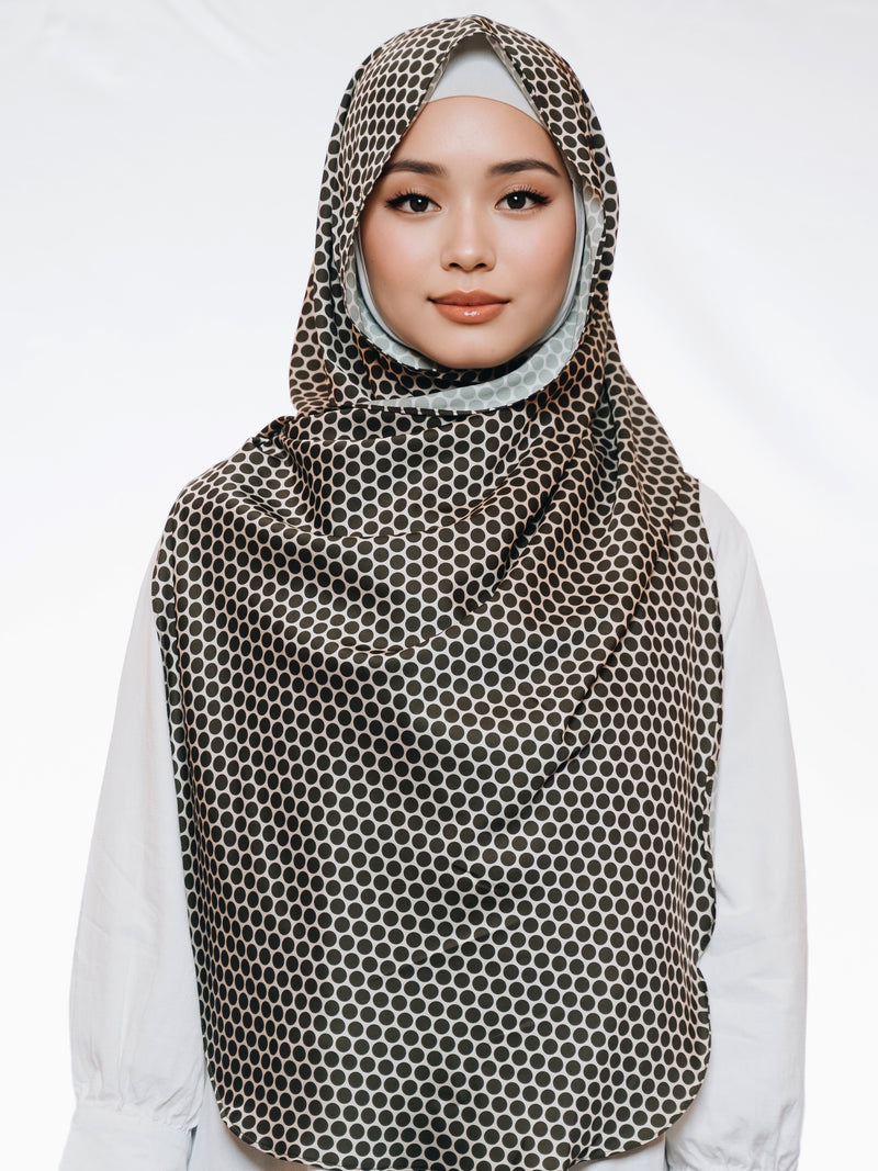 Mekar Shawl In Dots Olive